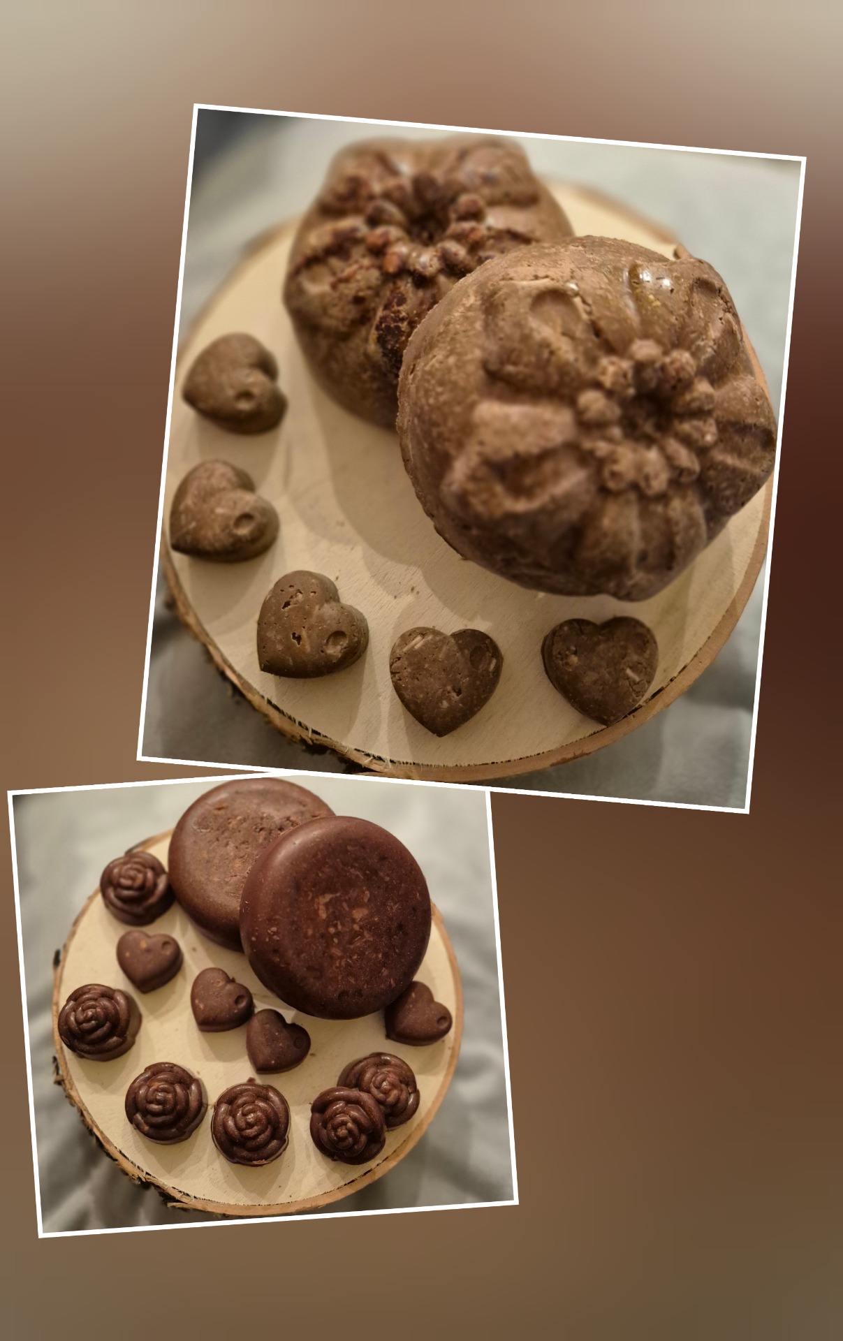 Schoko-Duschbars u. Kakako-Peeling-Pralinen